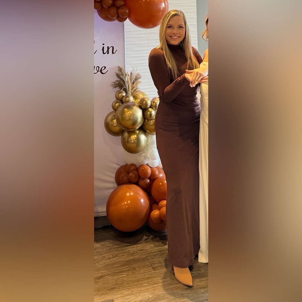 Zara Brown Long Sleeve Dress